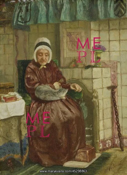 : Old Woman by the Fireplace : Old Woman by the Fireplace