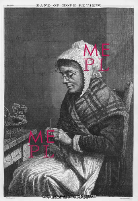  : OLD WOMAN KNITTING