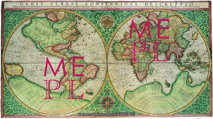 : Old World Map 1587 : Old World Map 1587