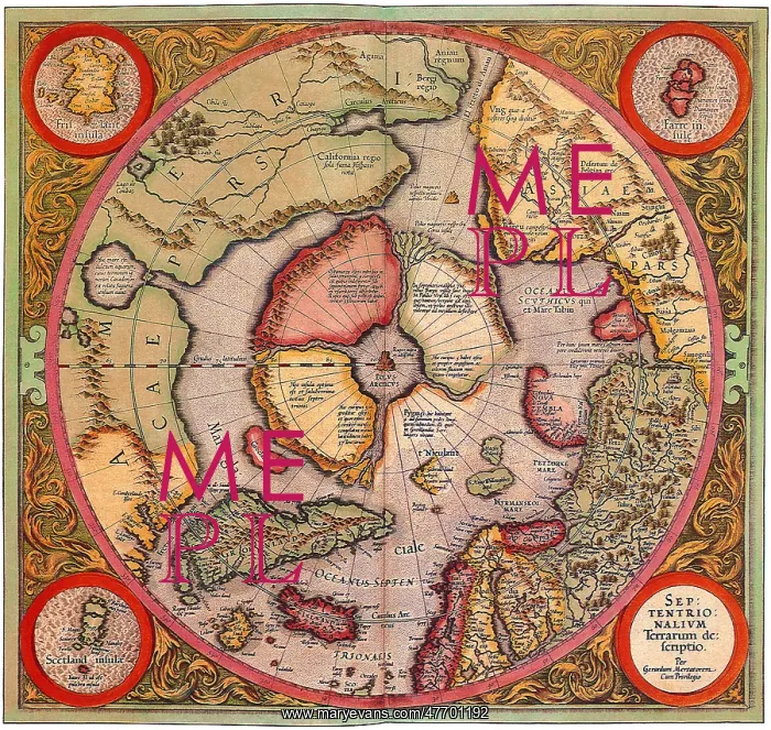 : Old World Map 1595 : Old World Map 1595