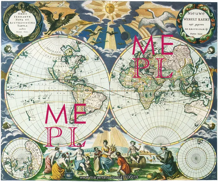 : Old World Map 1666 : Old World Map 1666