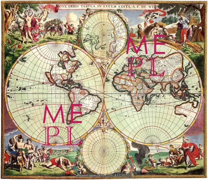 : Old World Map 1675 : Old World Map 1675