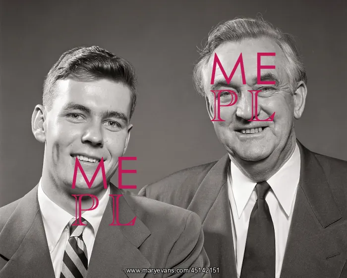 : Older Man Grandfather Standing Side-By-Side with : Older Man Grandfather Standing Side-By-Side with