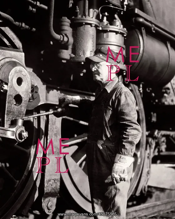 : Older Man Railroad Locomotive Engineer Oiling : Older Man Railroad Locomotive Engineer Oiling