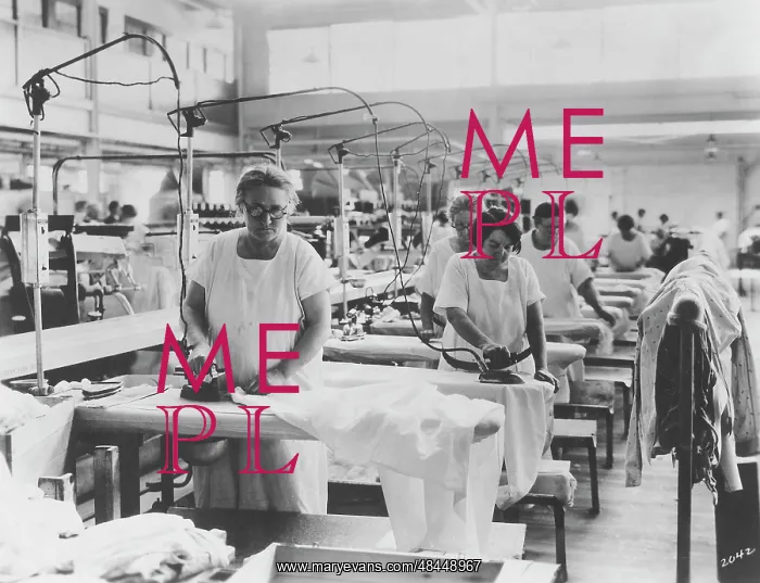 : Older women doing hand ironing in laundry, circa 1920 : Older women doing hand ironing in laundry, circa 1920