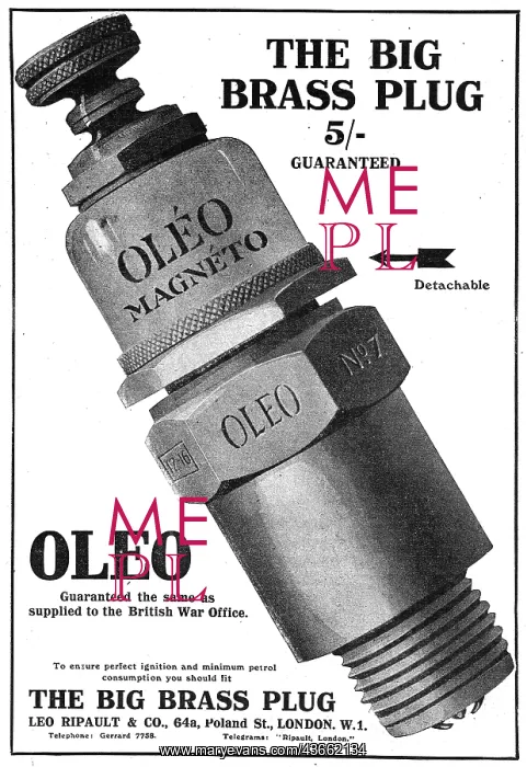 : Oleo - The Big Brass Plug. As Supplied To The War Office : Oleo - The Big Brass Plug. As Supplied To The War Office