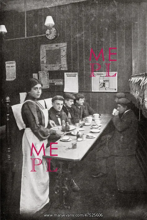 : Olive Malvery serving in a cheap coffee house : Olive Malvery serving in a cheap coffee house