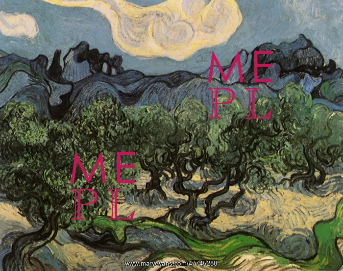 : Olive Trees with the Alpilles in the Background, by Van Gogh : Olive Trees with the Alpilles in the Background, by Van Gogh
