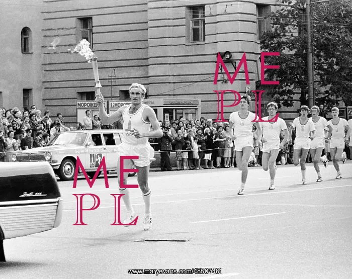 : Olympic torch in Moscow, 1980 : Olympic torch in Moscow, 1980
