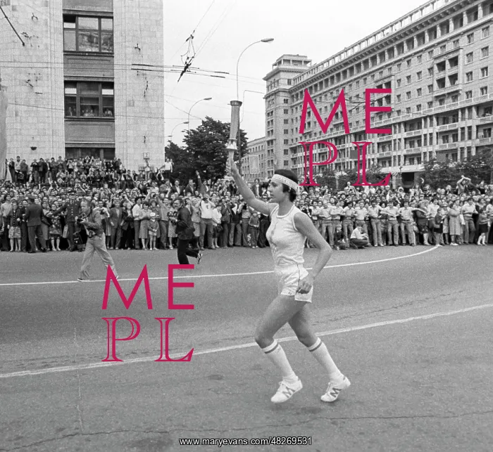 : Olympic torch relay in Moscow, 1980 : Olympic torch relay in Moscow, 1980
