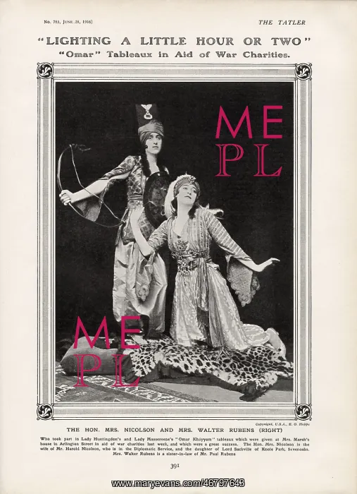 : Omar tableaux in aid of war charities, 1916 : Omar tableaux in aid of war charities, 1916