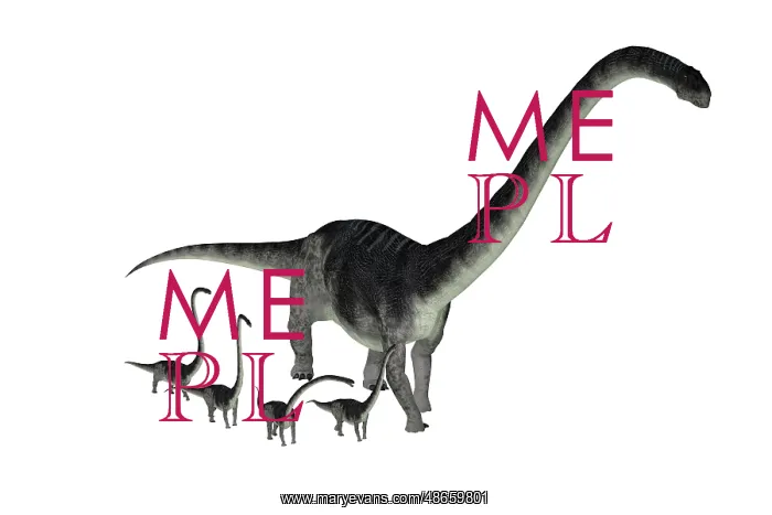 : Omeisaurus dinosaur with offspring : Omeisaurus dinosaur with offspring