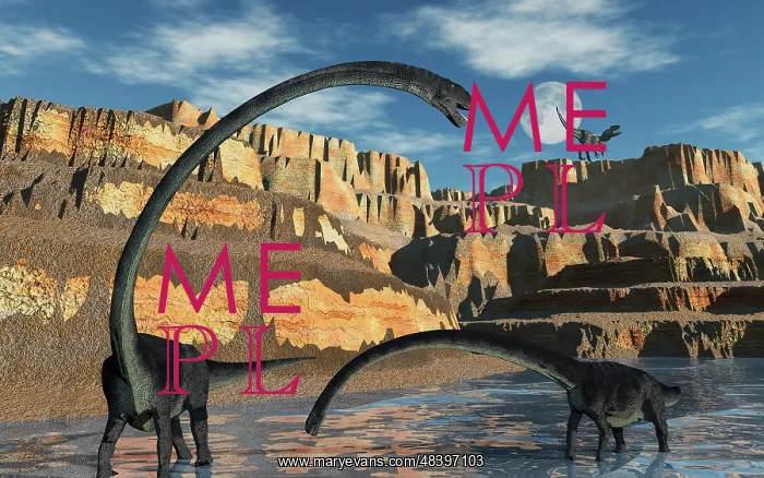 : Omeisaurus dinosaurs being stalked by a carnivorous predator : Omeisaurus dinosaurs being stalked by a carnivorous predator