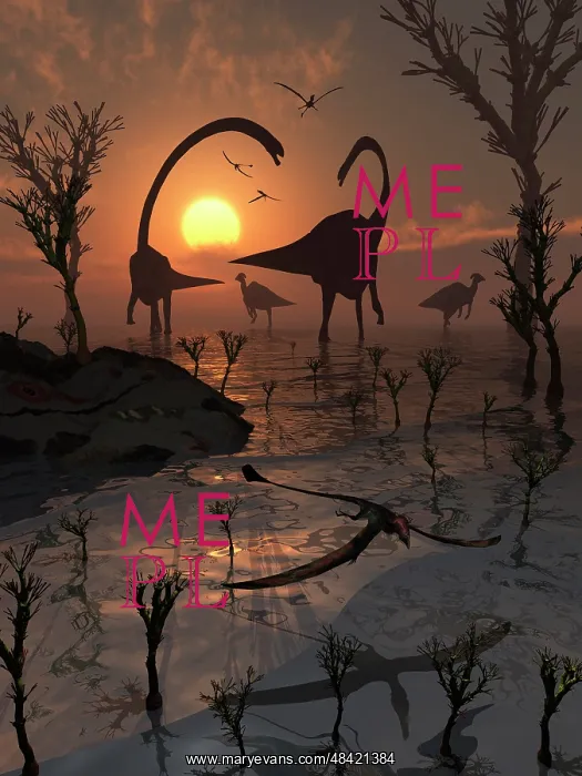 : Omeisaurus and duckbill dinosaurs co-existing side by side : Omeisaurus and duckbill dinosaurs co-existing side by side