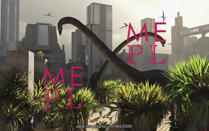 : Omeisaurus sauropods explore a mysterious city which has ? : Omeisaurus sauropods explore a mysterious city which has ?