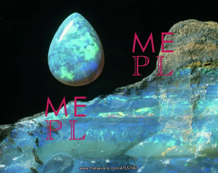 : Opal gem with opal rock : Opal gem with opal rock