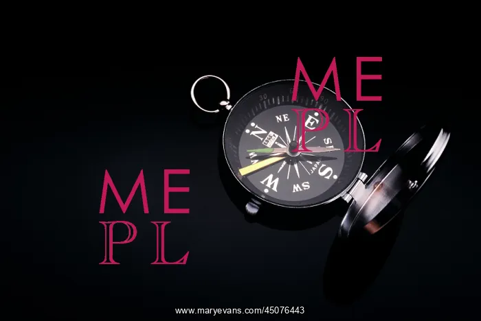  : Open Magnetic Military Compass on Black Background