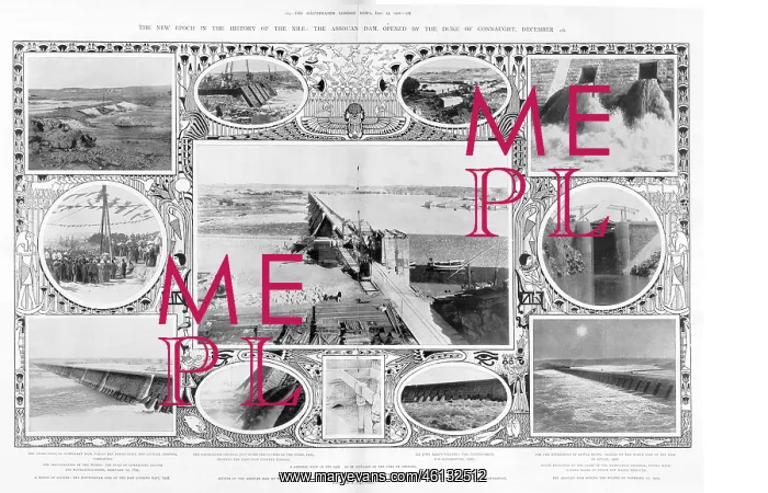 : The opening of the Aswan Dam, Egypt : The opening of the Aswan Dam, Egypt
