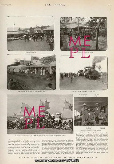 : Opening of the Congo railway, page from The Graphic : Opening of the Congo railway, page from The Graphic