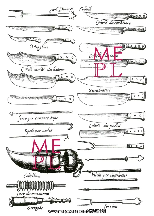 : Opera of Bartolomeo Scappi, Knives : Opera of Bartolomeo Scappi, Knives