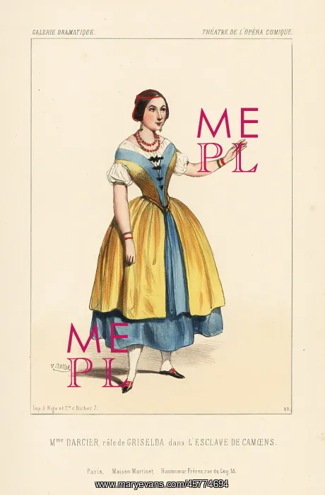 : Opera singer Celestine Darcier as Griselda : Opera singer Celestine Darcier as Griselda