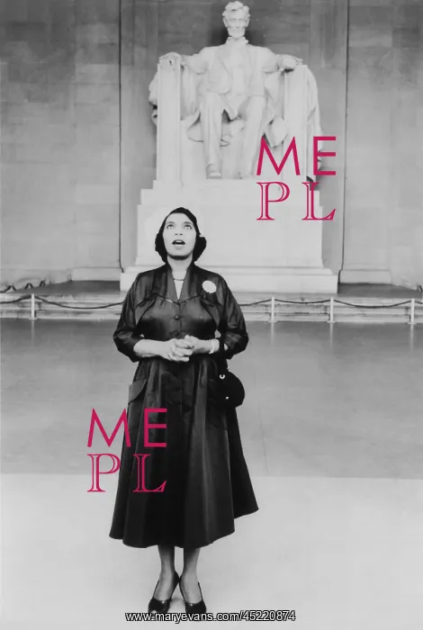 : Opera singer Marian Anderson stands in front ? : Opera singer Marian Anderson stands in front ?