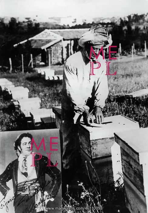 : Opera singer Rudolf Lazar as beekeepers : Opera singer Rudolf Lazar as beekeepers