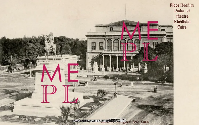 : Opera Square with Ibrahim Pasha statue in Cairo, Egypt : Opera Square with Ibrahim Pasha statue in Cairo, Egypt