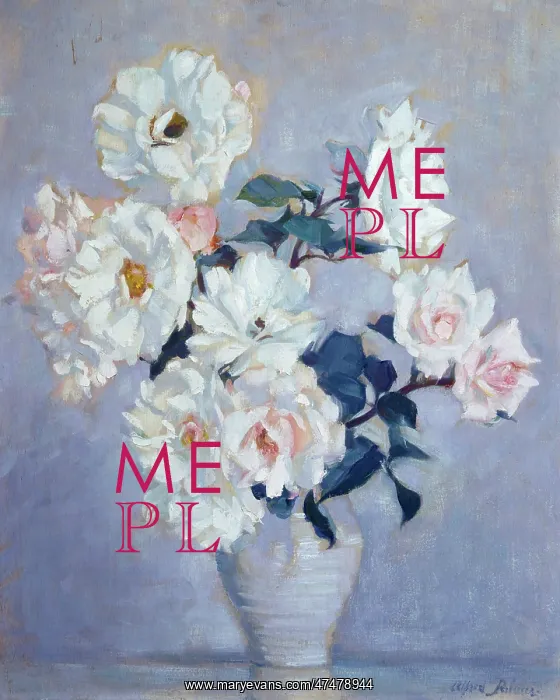 : Ophelia Roses in a White Vase : Ophelia Roses in a White Vase