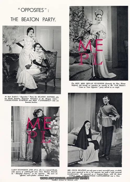 : Opposites Cecil Beaton party : Opposites Cecil Beaton party