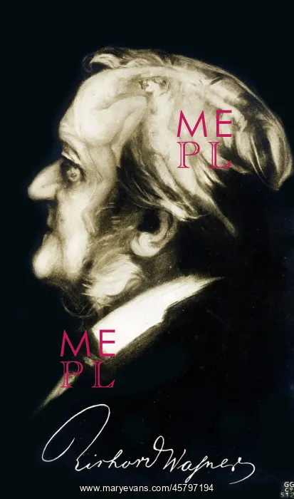 : Optical Illusion portrait of Richard Wagner : Optical Illusion portrait of Richard Wagner