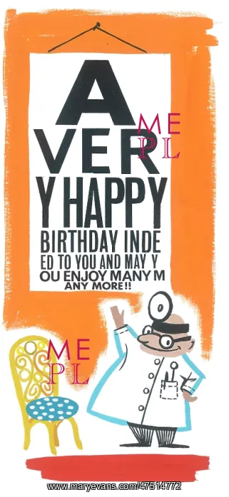 : Optometrist with Birthday Greetings sight test : Optometrist with Birthday Greetings sight test