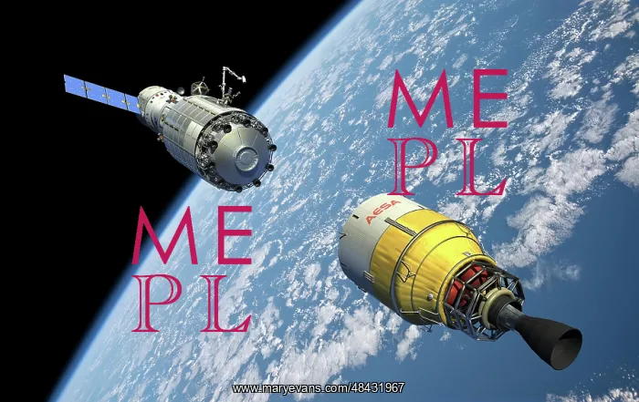 : An orbital maintenance platform approaches an orbiting ? : An orbital maintenance platform approaches an orbiting ?