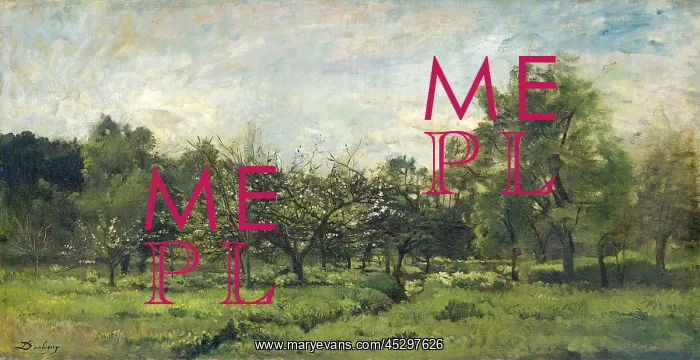: Orchard, by Charles Francois Daubigny : Orchard, by Charles Francois Daubigny