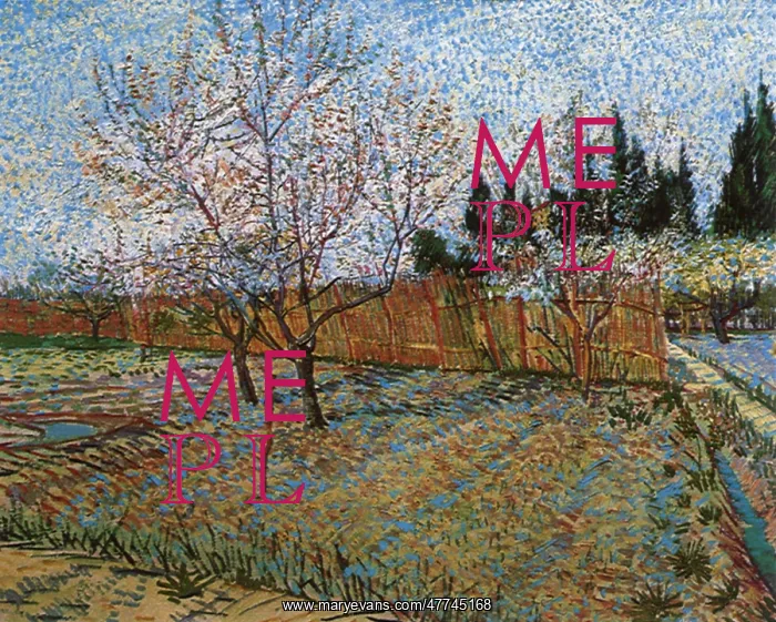 : Orchard with Peach Trees in Blossom, by Van Gogh : Orchard with Peach Trees in Blossom, by Van Gogh