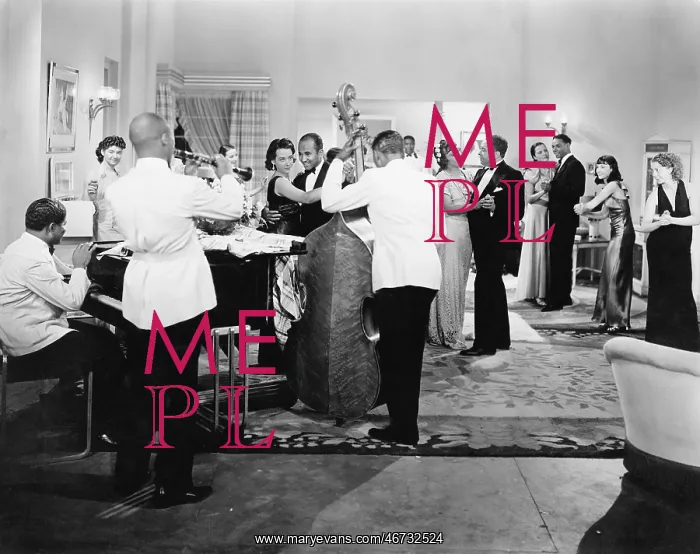 : Orchestra playing and couples dancing : Orchestra playing and couples dancing