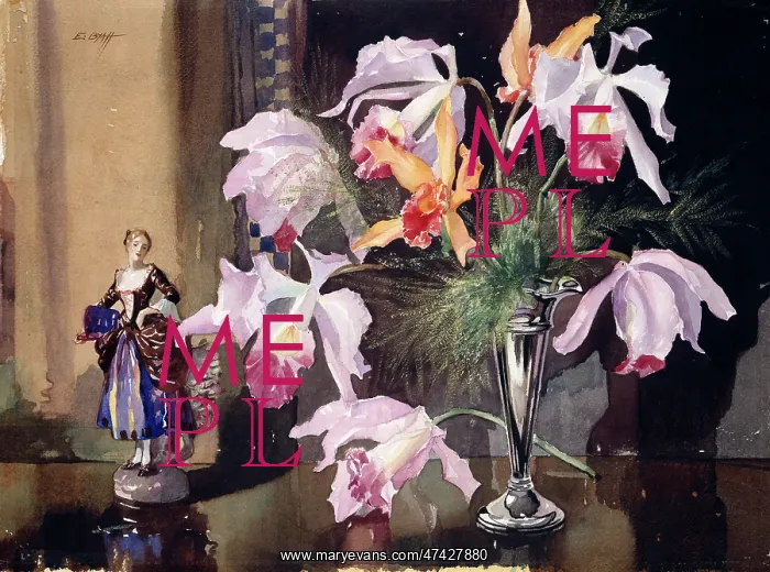  : Orchids and Figurine