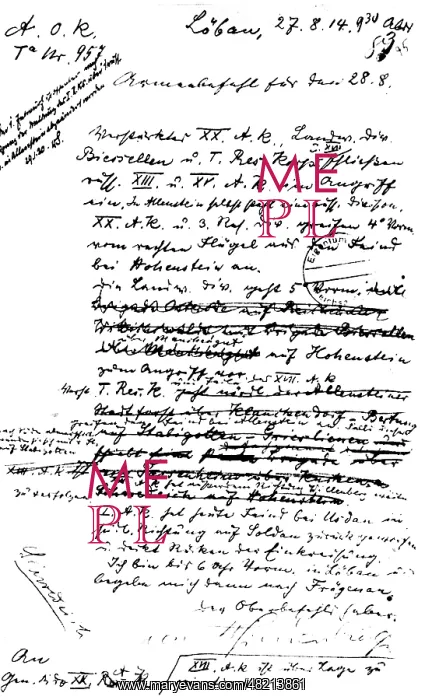 : Order to the army for the Battle of Tannenberg from 27 Augus : Order to the army for the Battle of Tannenberg from 27 Augus