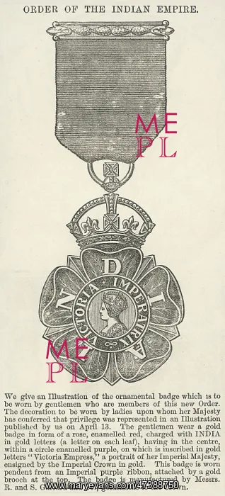 : ORDER OF INDIAN EMPIRE : ORDER OF INDIAN EMPIRE
