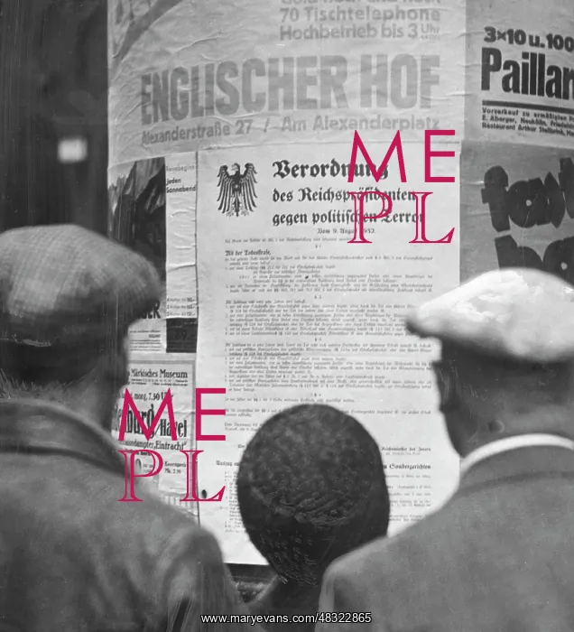 : Order of the President of the Reich on a poster, 1932 : Order of the President of the Reich on a poster, 1932