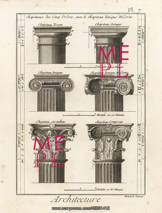 : Orders of capitals in Greek and Roman architecture : Orders of capitals in Greek and Roman architecture