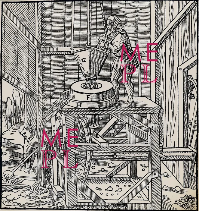 : Ore which has been broken up in a stamping mill : Ore which has been broken up in a stamping mill
