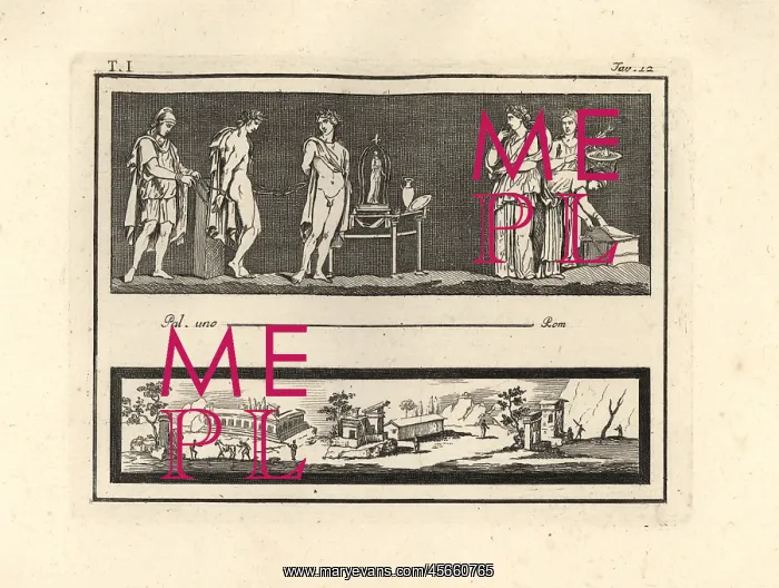 : Orestes and Pylades with hands tied behind their backs : Orestes and Pylades with hands tied behind their backs