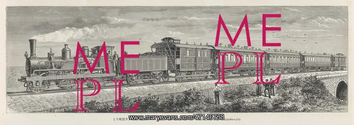 : Orient Express train in a rural setting : Orient Express train in a rural setting