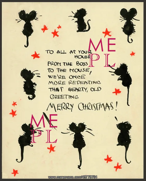 : Original Artwork - Christmas greetings from eight mice : Original Artwork - Christmas greetings from eight mice