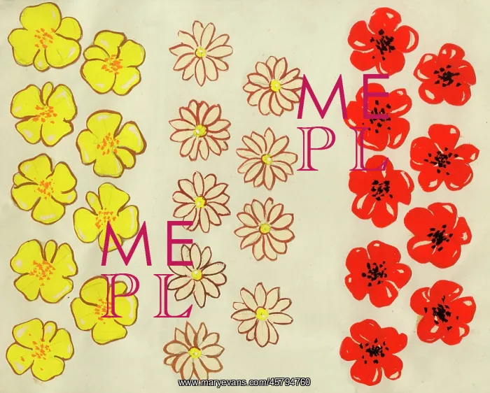 : Original Artwork - Painted flowers - Game counters : Original Artwork - Painted flowers - Game counters