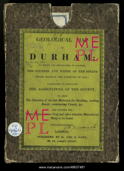 : Original box and label for a Geological Map of Durham : Original box and label for a Geological Map of Durham