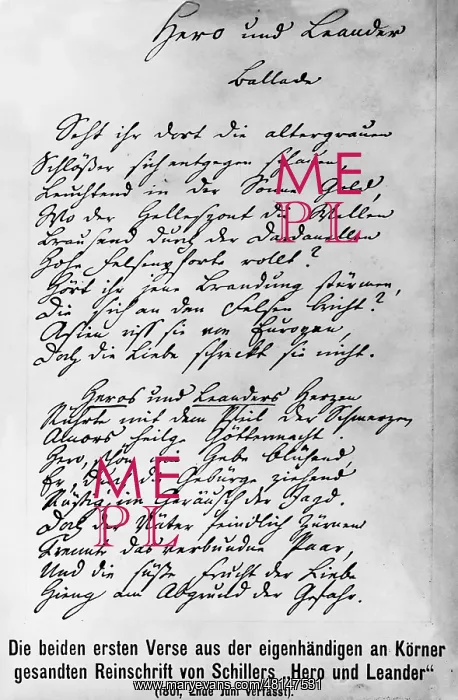 : Original manuscript of Friedrich von Schiller : Original manuscript of Friedrich von Schiller
