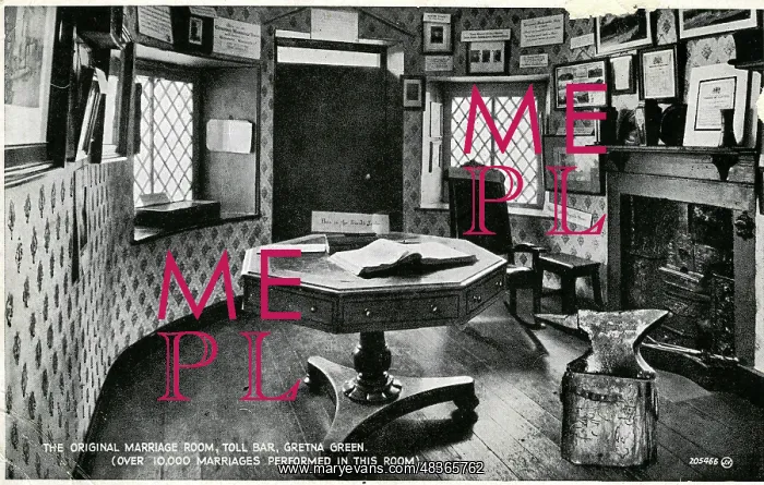 : Original Marriage Room Interior - Toll Bar, Gretna Green : Original Marriage Room Interior - Toll Bar, Gretna Green