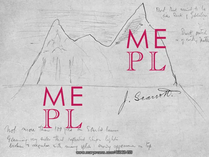 : Original sketch of the iceberg which sank the Titanic : Original sketch of the iceberg which sank the Titanic
